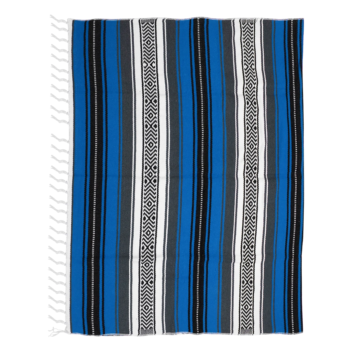 

Blue Woven Blanket Soft Woven Sofa Sofa Blanket Blended Cape Bed Car Decor Yoga Mat Polyester Cotton Blend