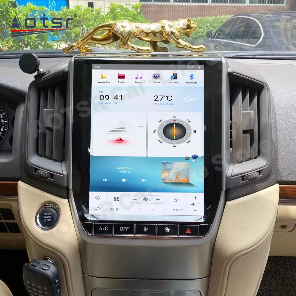 Qualcomm Tesa- Screen Android 11 Car Radio Receiver For Toyota Land Cruiser LC200 2016 2017 2018 2019 GPS Stereo Radio Head Unit