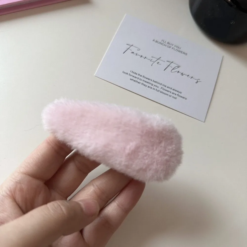 Adorable Versatile Waterdrop Hair Clips Fluffy Solid Color Bangs Clip Side Clip Women Hair Accessories