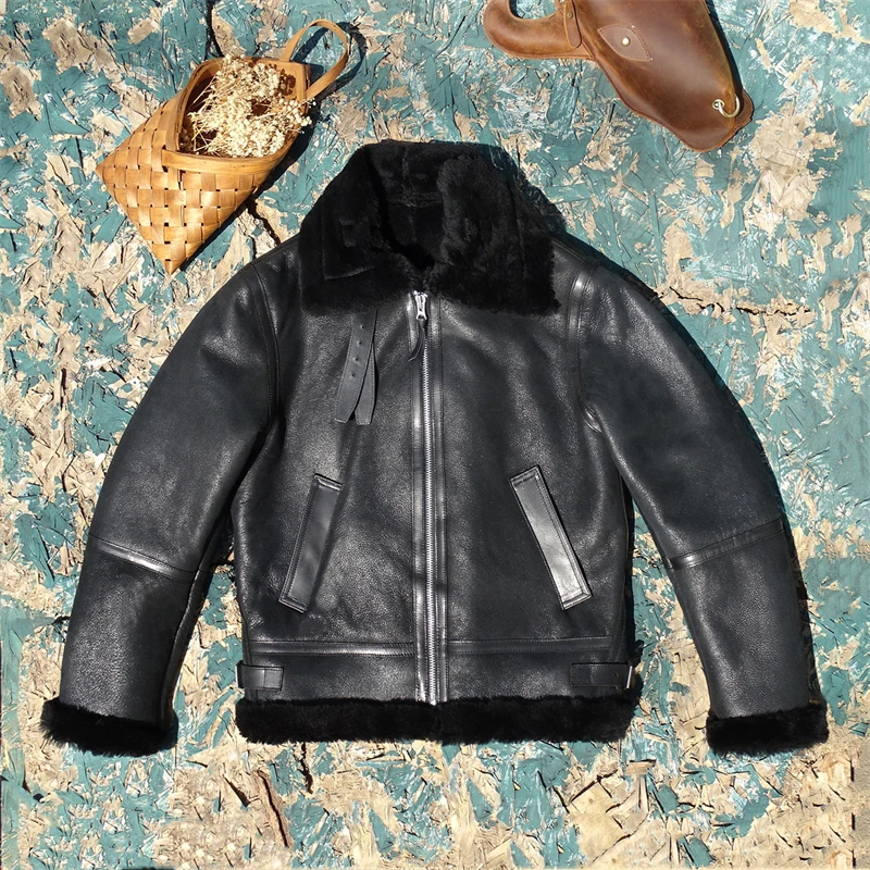 

B6 Sle Thiened, мужское пальто из воловьей кожи толщиной 0,8 см, верхняя одежда, пальто из натуральной кожи, теплое, удобное, холодное...