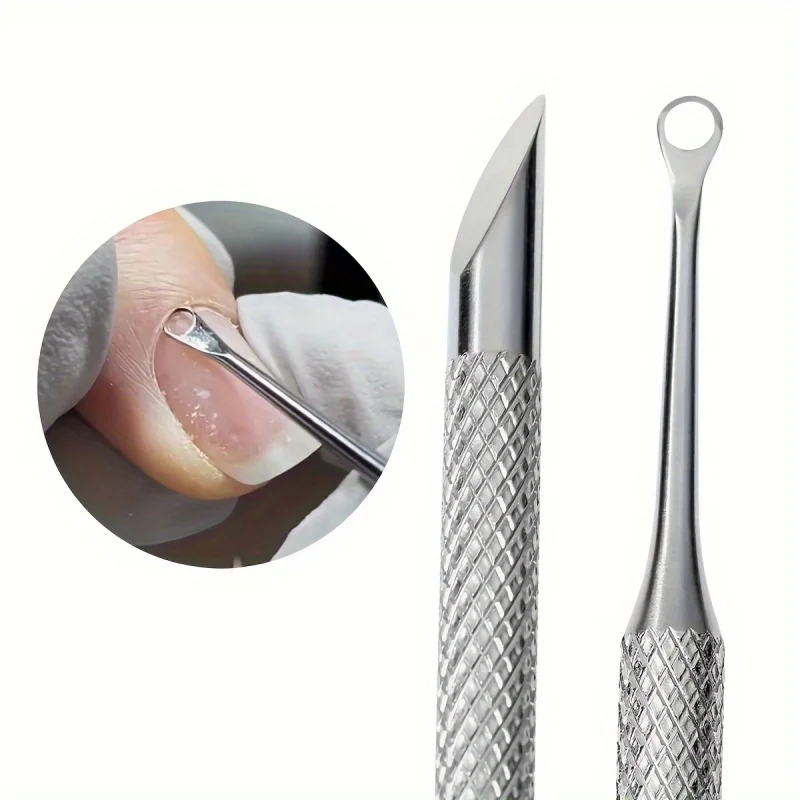 Stainless Steel Cuticle Pusher Dead Skin Remover Heavy-Duty Multifunctional with Ergonomic Handle for Home Salon Precision Care