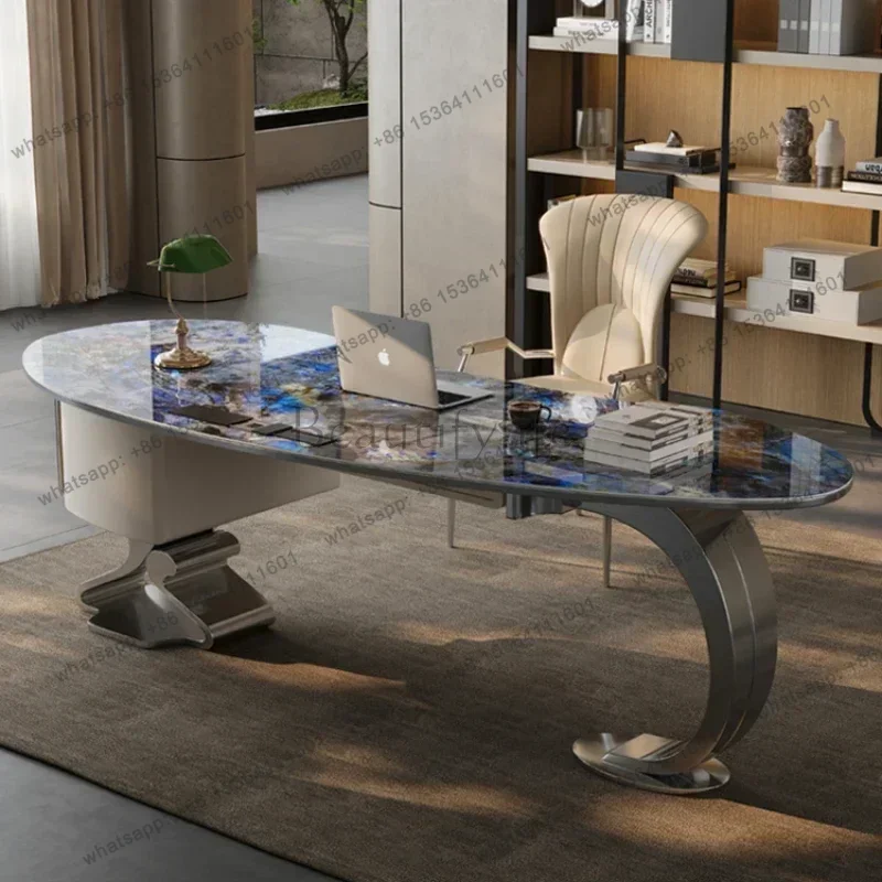 LD European Luxury Small-sized Office Desk Classics Light Luxury Modern Study Desk Writing Italian Luxury Ufficio Trendy