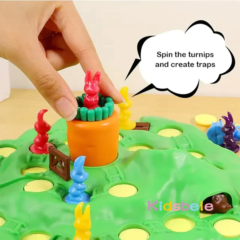 Bunny Rabbit Competitive Trap Race Game Early Educational Interactive Party Toy Funny Puzzle Board Desktop Game For Parent-Child