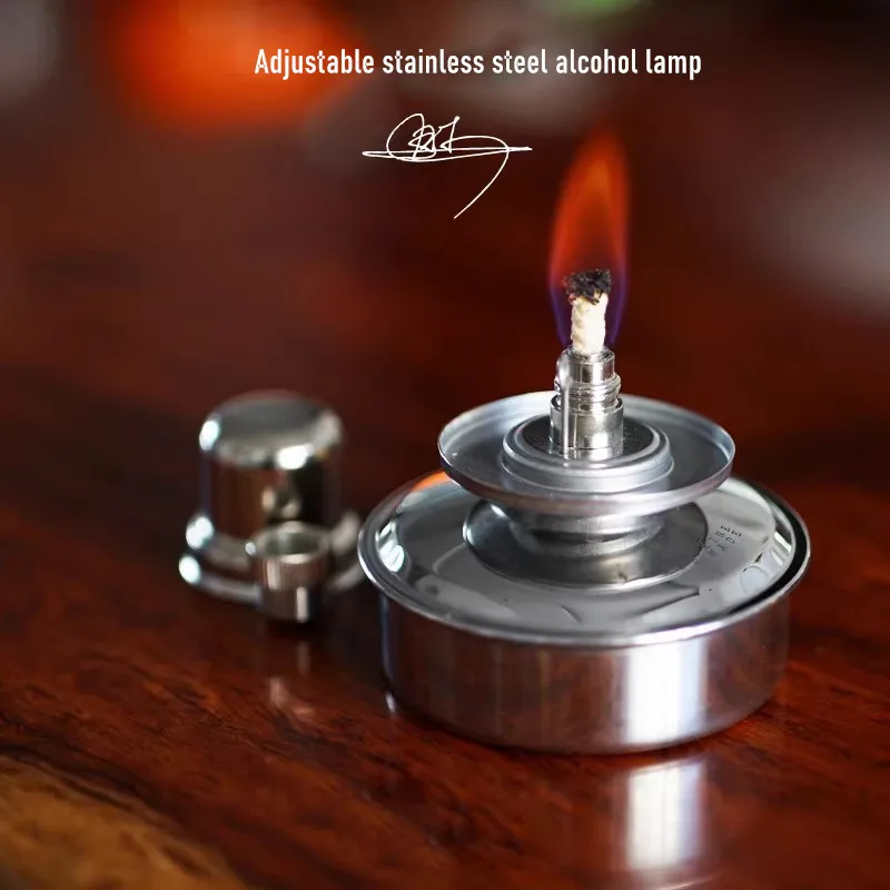 YORKSHINE 304 Stainless Steel Alcohol Burner Lamp Adjustable Flame for Leather Edge Creasing Wax Melting Lab Coffee Heater