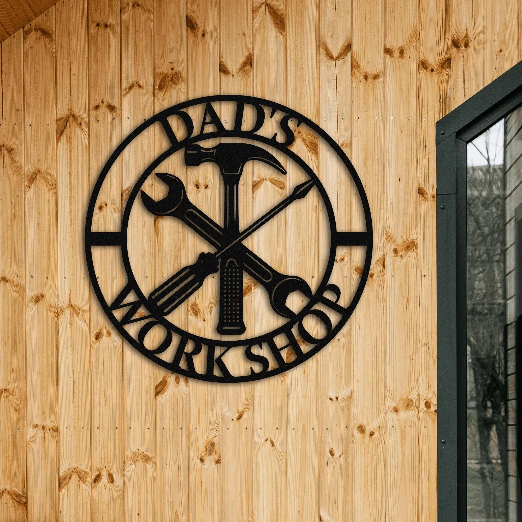 Personalized Metal Workshop Sign, Custom Work Shop Sign, Fathers Day Gift, Wall Art, Gift For Dad