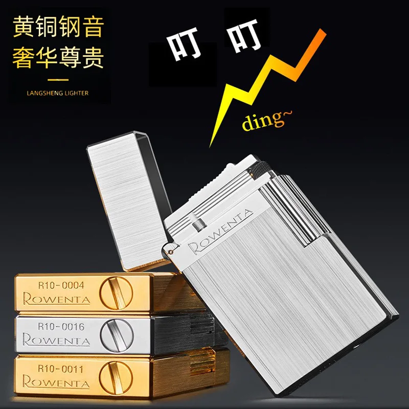 2026 Good Luck R10 Kerosiene Lighter with Loud Steel Tone and Crisp Side-sliding Ignition Brass Retro Old-fashioned Gift
