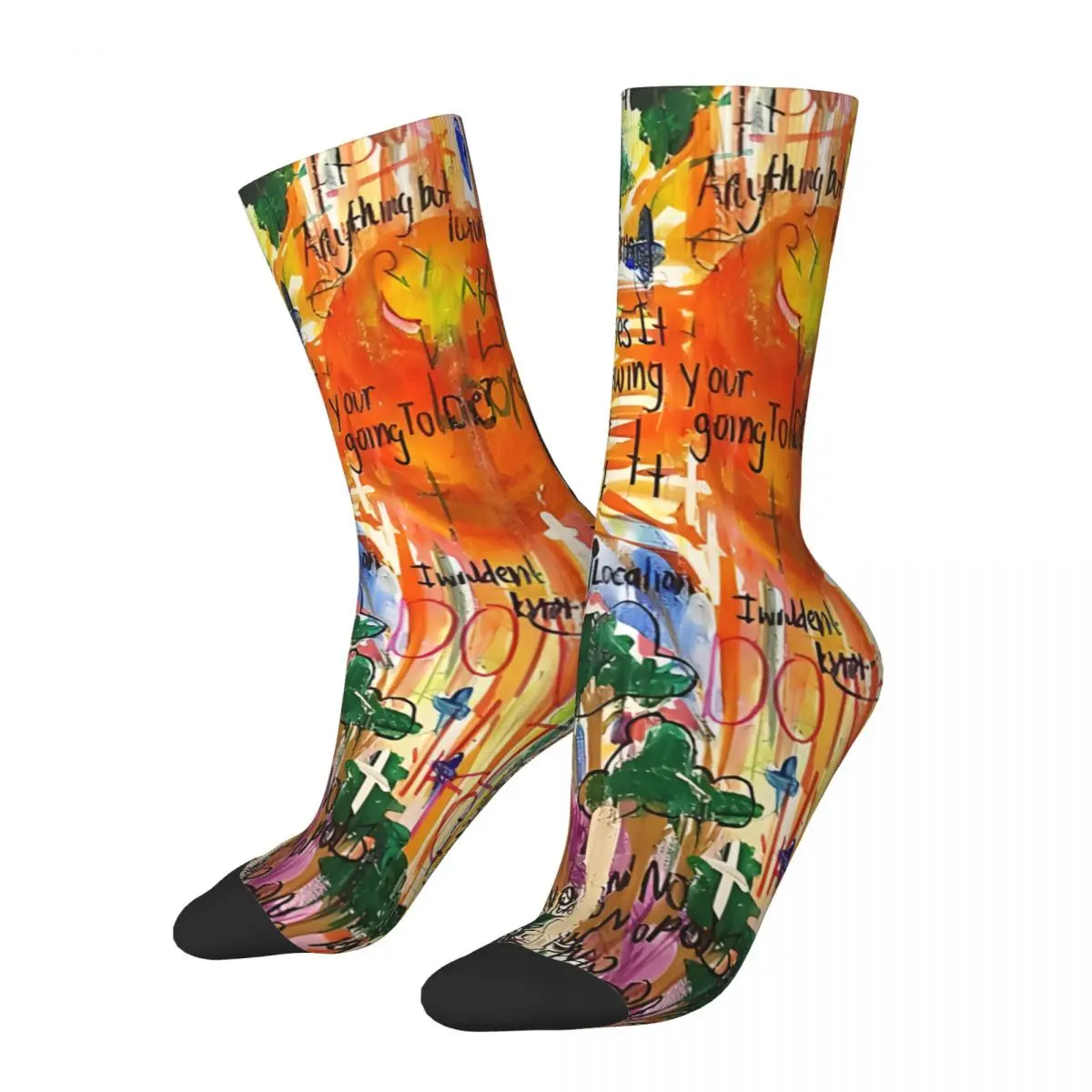 Crazy compression Anything But Luxury Sock for Men Harajuku Quality Pattern Crew Sock Casual