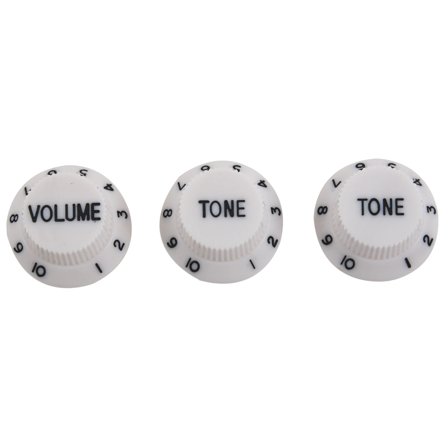 Y67A White Black 1 Volume&2 Tone Guitar Control Knobs for Strat Style Guitar