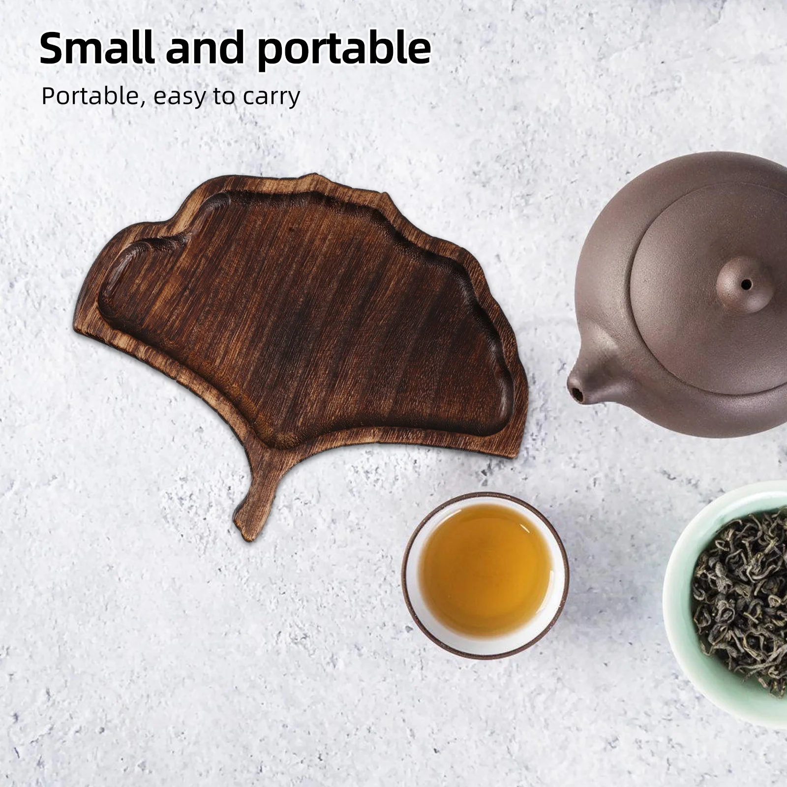 

Retro Wooden Tea Tray Leaf Shaped Elegant Decorative Table Tray for Home Coffee Dining Room Multifunctional Tea Ceremony