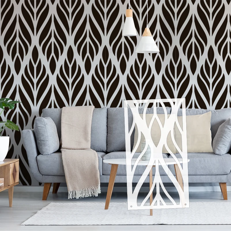 

30 см - 70 см трафарет большой для декора стены Мандала на живописи Нишевая плитка Замок Шаблон Крючок Мебельная краска Lear Floral S006