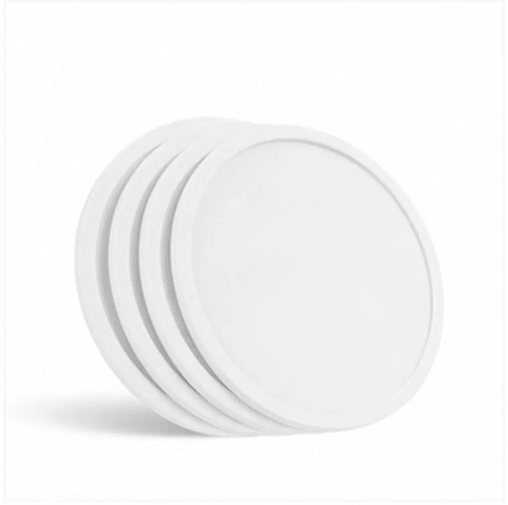 4pcs White Round Silicone Coasters – Thick Nonslip Heat-Resistant Cup Mats for Coffee, Tea & Beverages