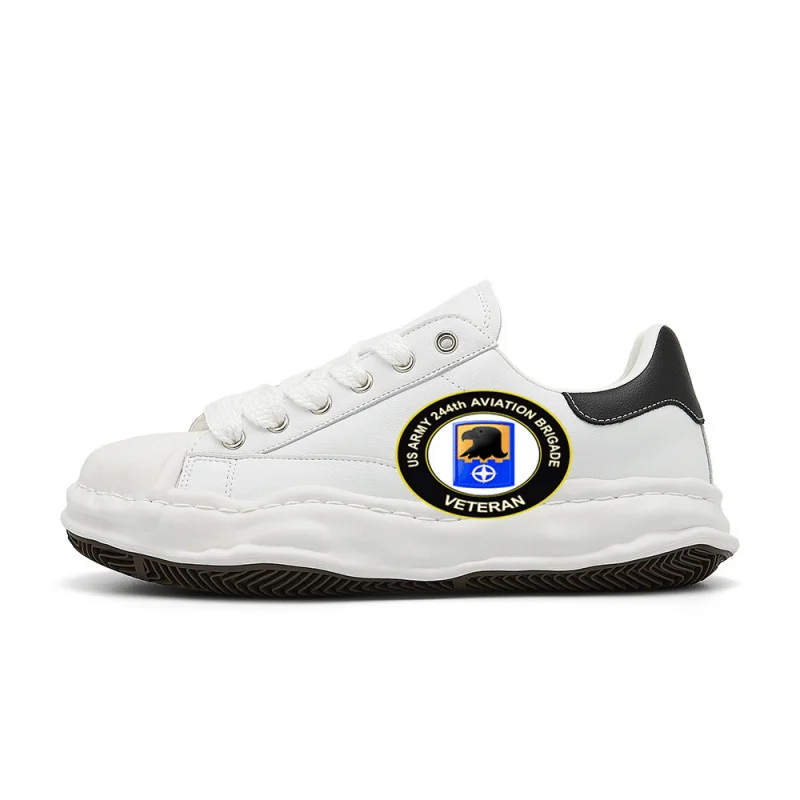 

U.S. Army 244th Aviation Brigade VeteranVintage Fashion Street Sneakers，The design is retro, stylish, comfortable, and versatile