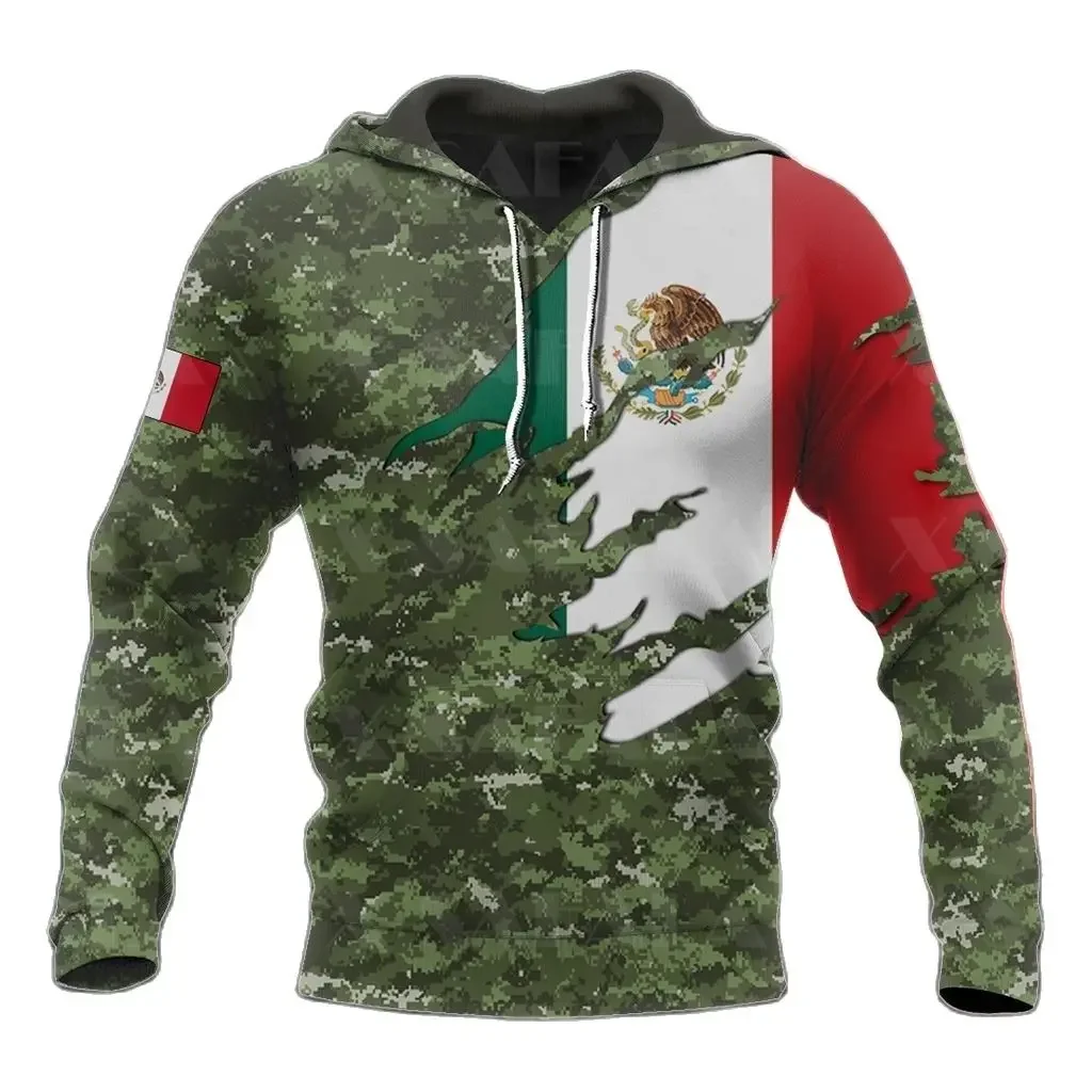 

MEXICO FLAG CAMO Eagle Flag Army Veteran 3D Print Zipper Hoodie Man Pullover Sweatshirt Hooded Jacket Jersey Tracksuits