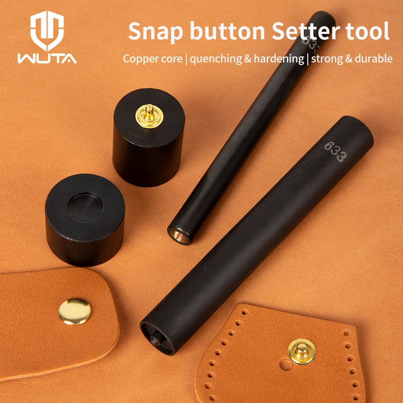 WUTA Professional Snap Button Setter Installation Mold Die Tools Fastener Fixing Tool Kit Leather Craft 8/10/12.5/15mm Available