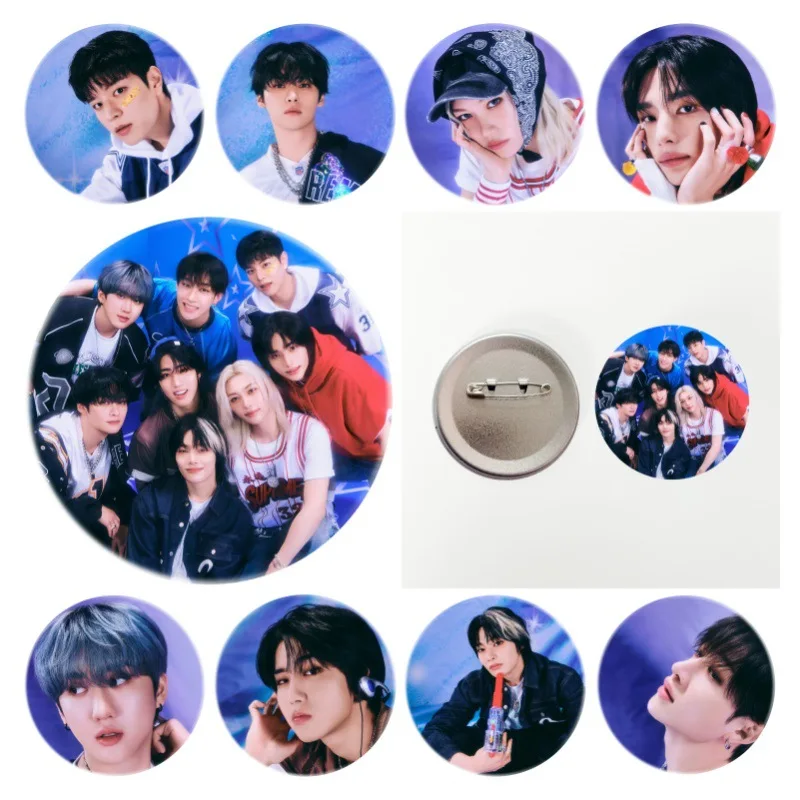 Kpop FELIX HYUNJIN BANGCHAN 2025 Photo Tinplate Badge Mirror Keyring CHANGBIN Fans Collection Bag Pendant Brooch Tag Accessories