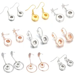 New Snap Jewelry Earring Metal 12mm Snap Button Earrings Eardrop Mini DIY 12mm Snap Earring Charm Buttons Earring Jewelry Making