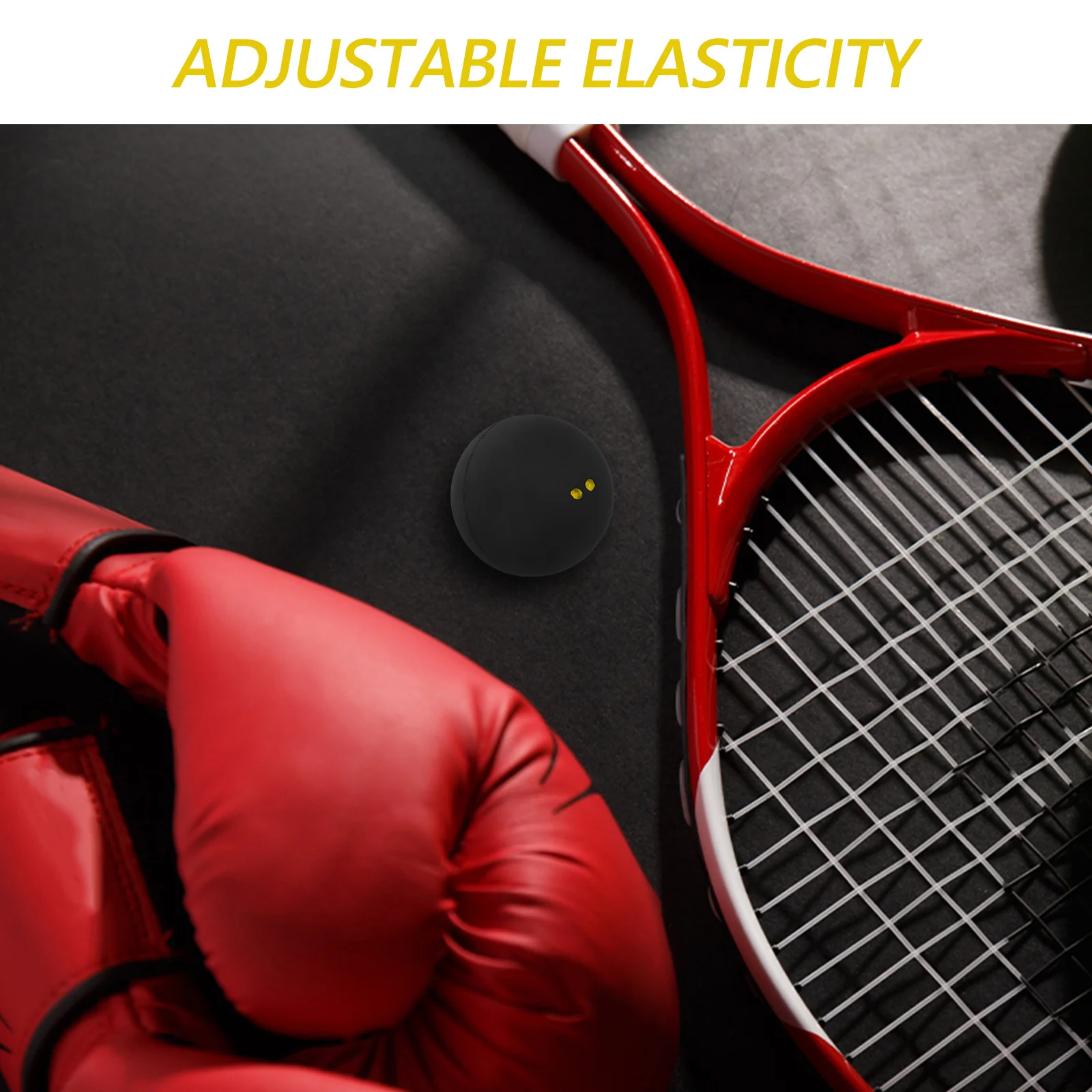 

Professional Training Bounce Ball Rubber Adjustable Elasticity For Indoor Outdoor Sports Double Yellow Dots Racket Ball