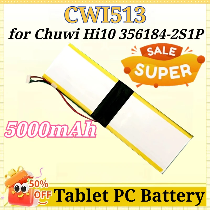

5000mAh CWI513 Battery for Chuwi Hi10 GO Tablet PC 356184-2S1P Li-Polymer Rechargeable Pack Replacement