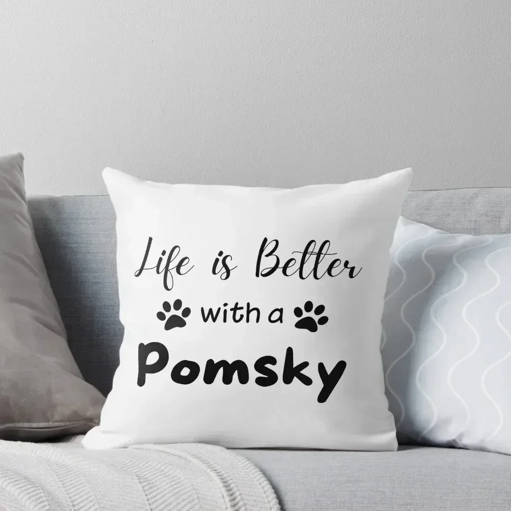 

Life is Better With a Pomsky Throw Pillow Christmas Covers For Cushions christmas supplies anime girl Christmas Covers pillow