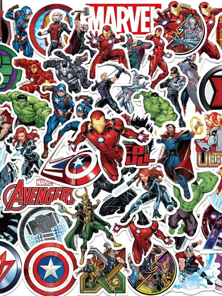 10/30/50 Stück Marvel The Avengers Superhelden-Cartoon-Aufkleber, Iron-Man Hulk Graffiti-Aufkleber für Koffer, Helm, Telefon, coole Aufkleber
