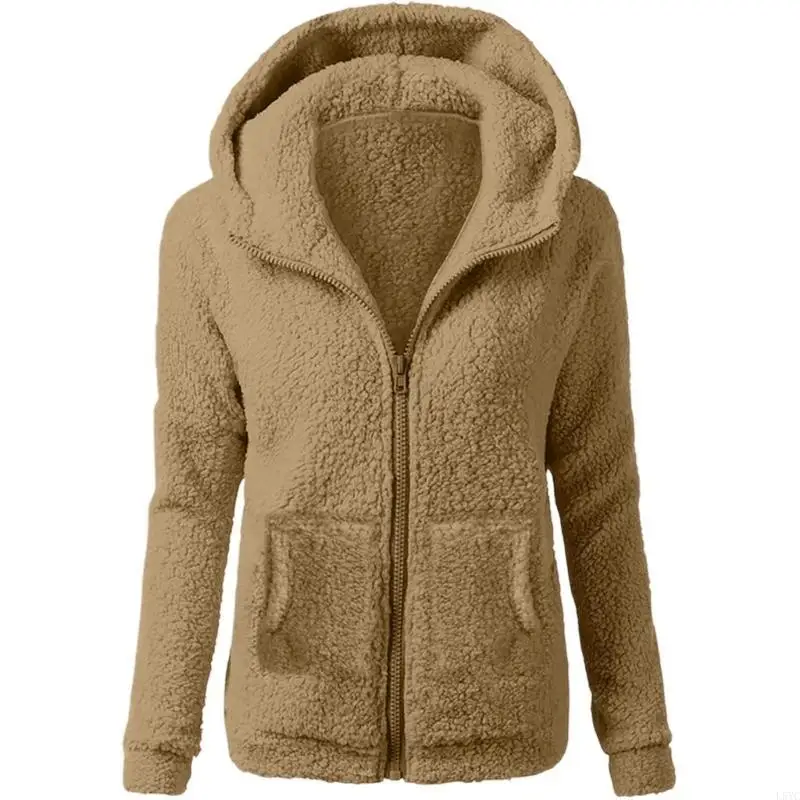 L5YC Women's lambskin sweatshirt casual long-sleeved hoodie new hooded warm shirt