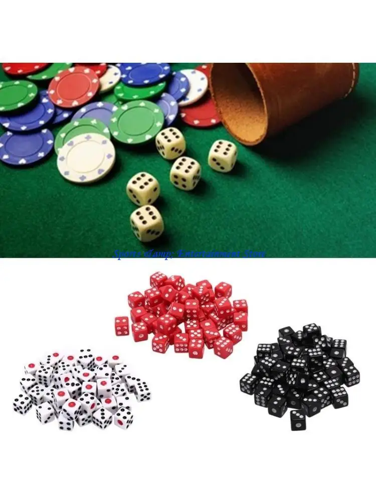

G7NF 100Pcs/pack 8mm 0.31In Acrylic Game Props Educational for Children Black White Square Corner Digital