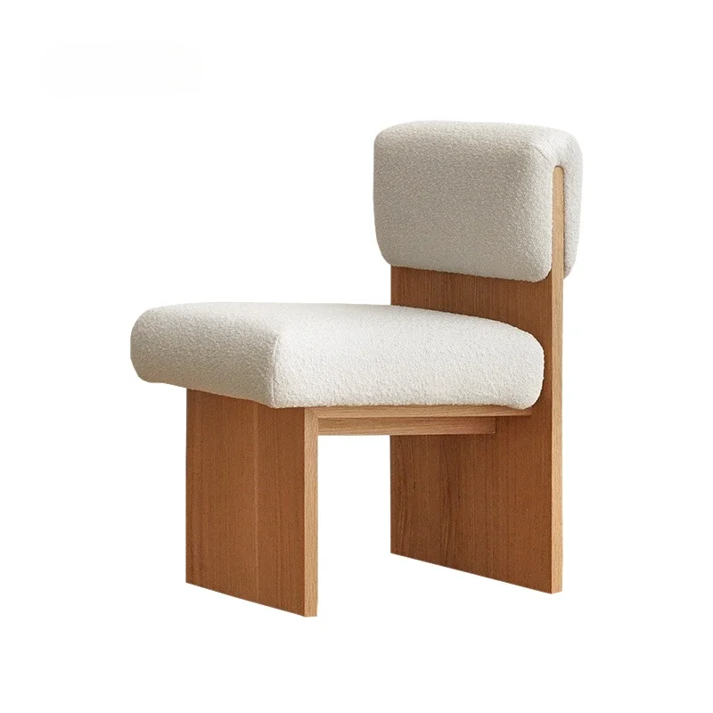 Nordic Solid Wood Dining Chair Luxury Home Back Simple Bedroom Makeup Chair Ins Designer Single Sofa Sillas Furniture