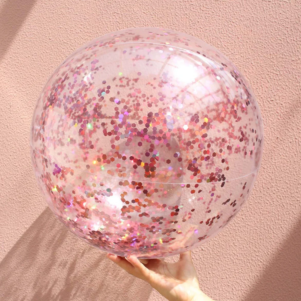 ลูกบอลชายหาดกลิตเตอร์ 4 ลูก ขนาด 40 ซม. 60 ซม. สีสันสดใส ทนทาน เหมาะสำหรับเล่นกลางแจ้ง เกมส์ในสระ ฝึกทักษะการจับและโยน