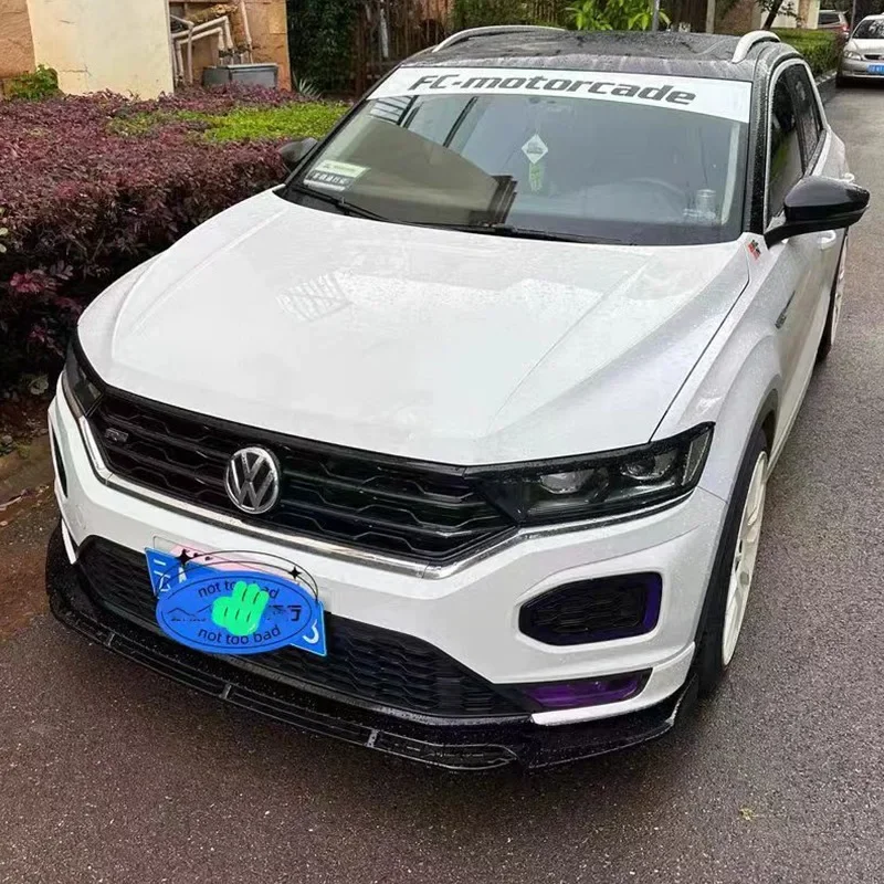 For Volkswagen T-Roc / T Roc TSI TDI 2017-2022 Front Bumper Lip Spoiler Splitter Lip Chin Front Bumper Lip Cap Protector Cover