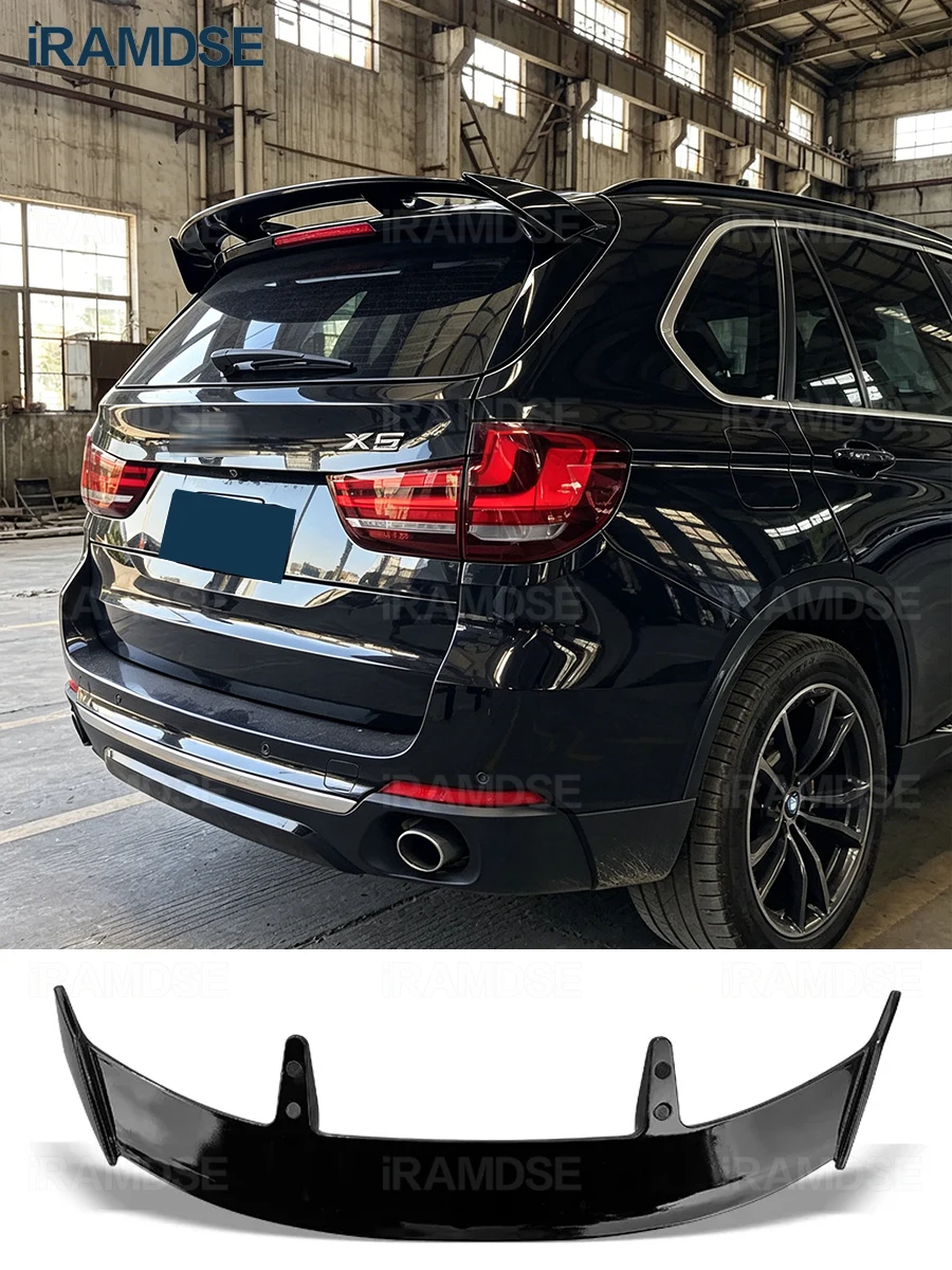 

Rear Spoiler for BMW X5 G05 E70 F15 E53 X1 X3 Carbon Fiber Pattern Gloss Black Aerodynamic Car Exterior Accessory