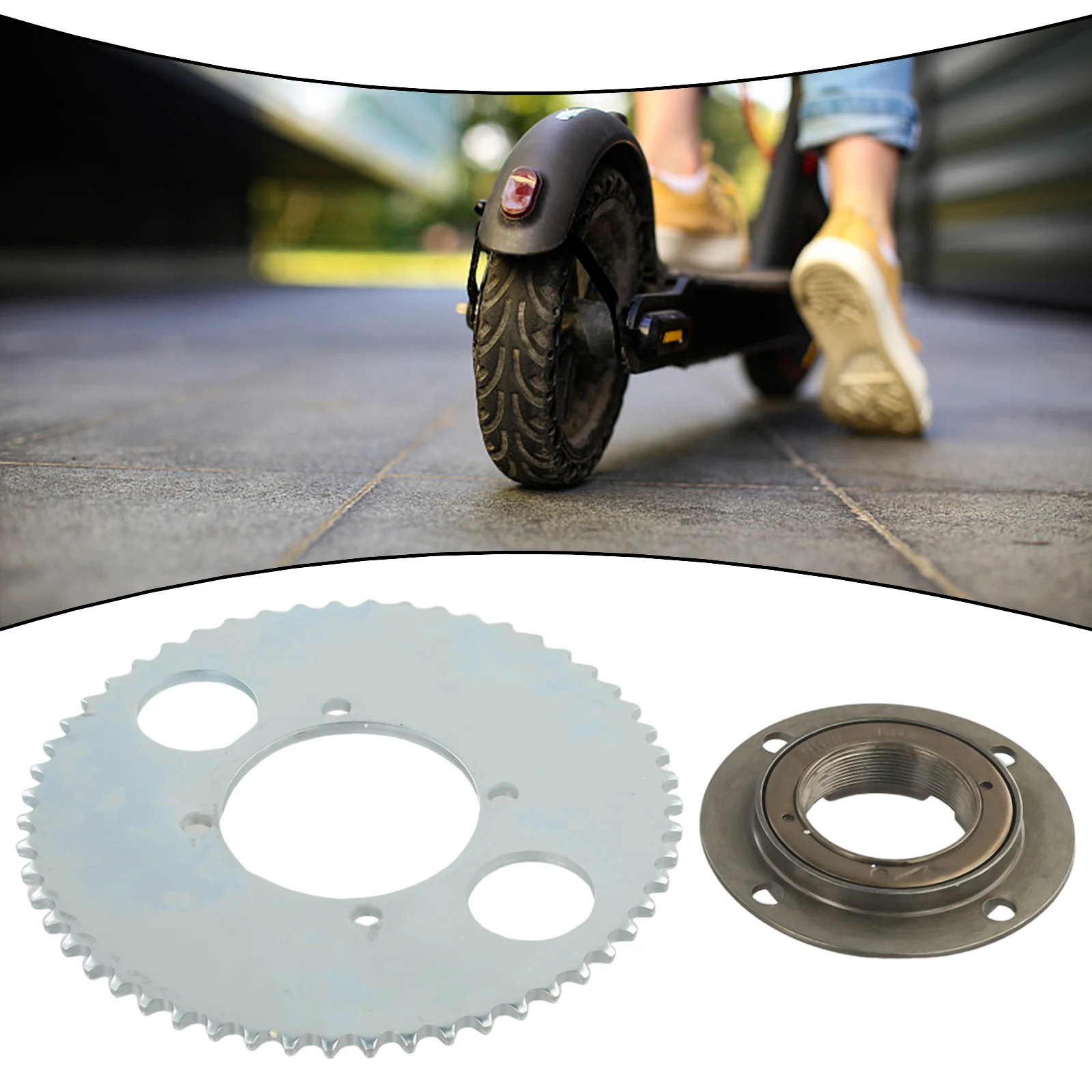 Precision Engineered Steel 54 Teeth Scooter Sprocket Chain Drive Gear + Toothless Freewheel For T8F Chain Compatible