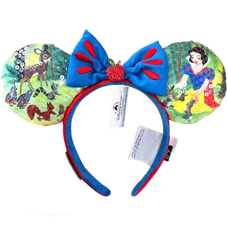 

Disney Snow White 100th Anniversary Edition Mickey Mouse Headband Cosplay Accessories Minnie Ear Bambi Apple Headwear Girl Gift