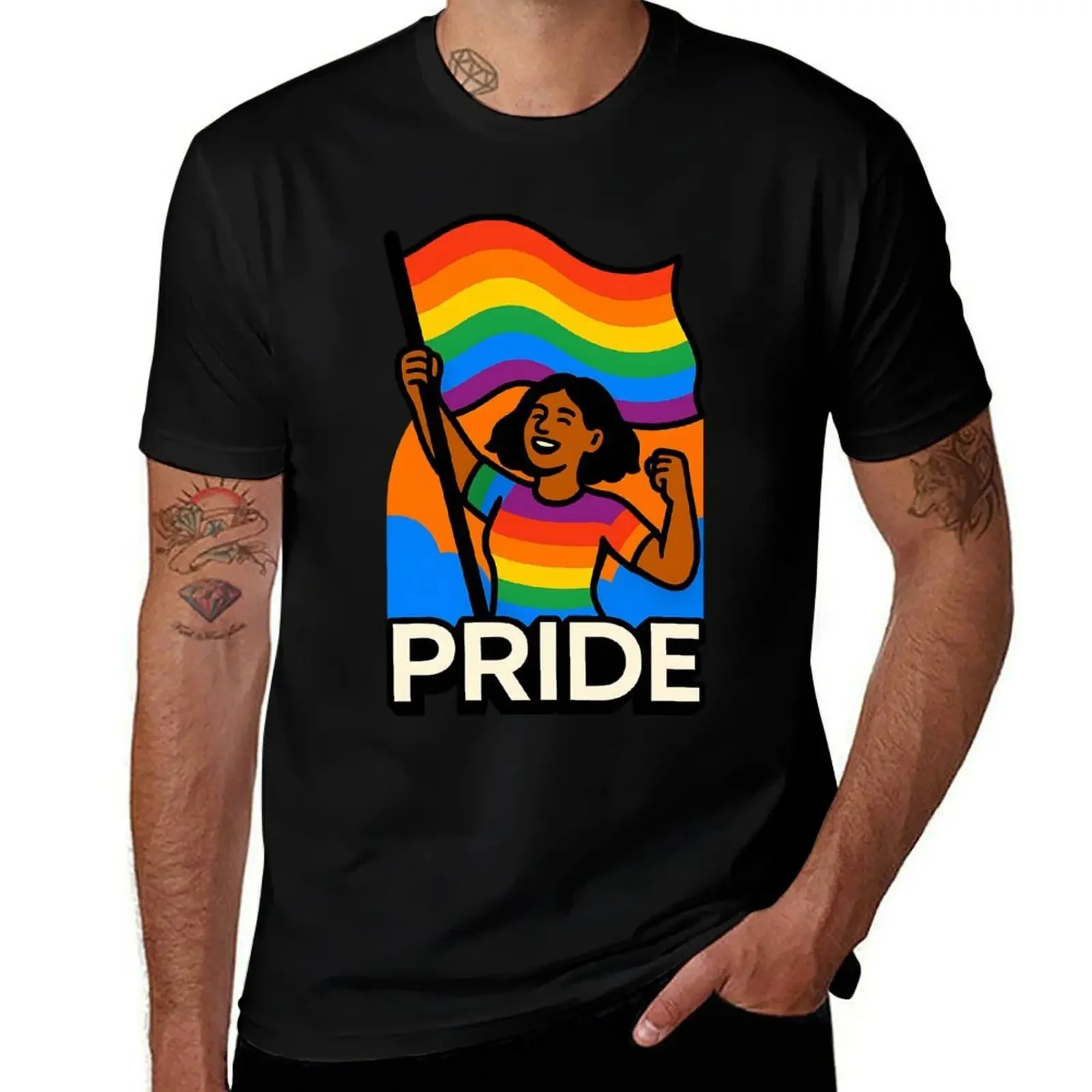 

Pride Power – Colorful LGBTQ+ Flag & Pride T-Shirt tops cheap stuff boys whites luxury clothes men