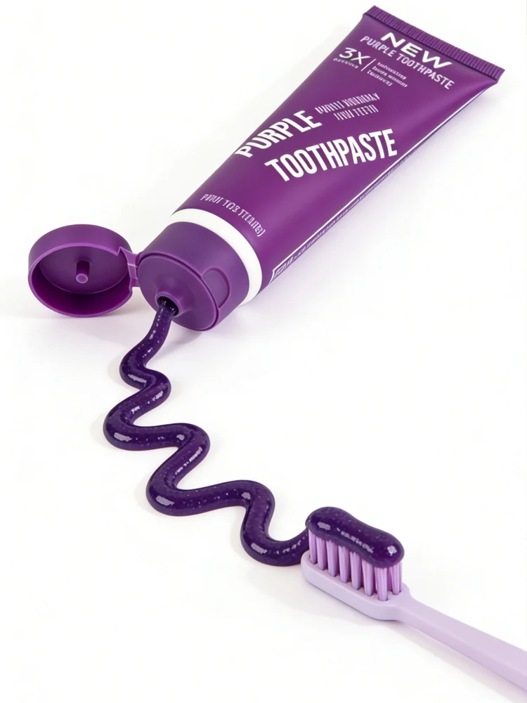 

Purple Toothpaste, Deep Cleaning, Teeth Whitening Toothpaste Make Teeth More Shiny, Fresh Breath, Suitable For Home Use