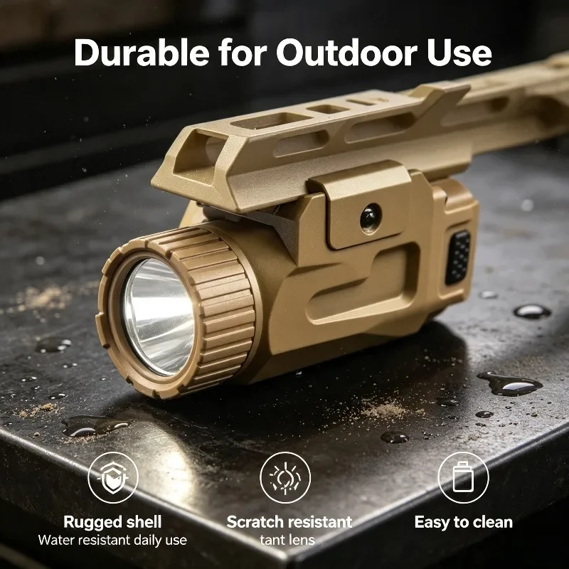 800LM High Bright LED Lamp USB Rechargeable Flashlight Quick Release Bracket Shock Resistant
