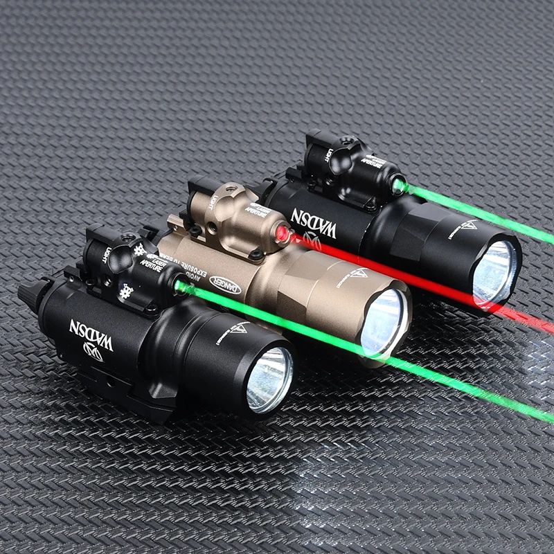 Tactical SF X400 X400U Ultra Red Green Scout Laser LED torcia arma da caccia fucile luce Laser per binari Picatinny Weaver