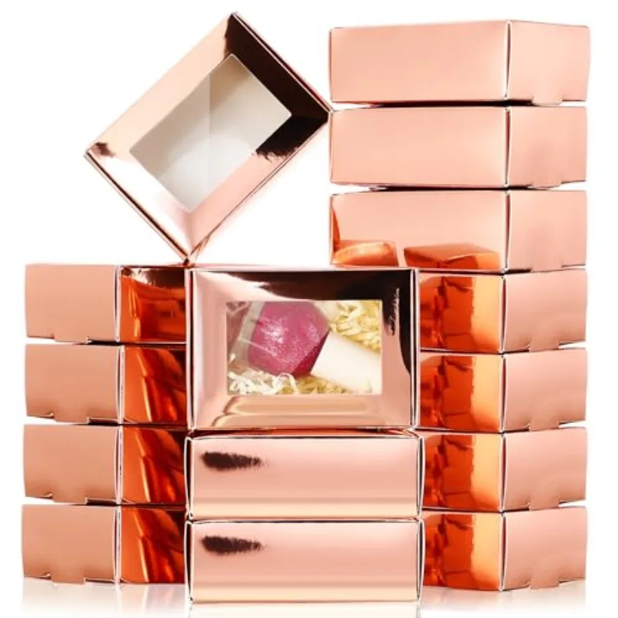 

Pcs Soap Boxes for Homemade Packaging, Mini Kraft Boes with Window for Bakery Candy Soap Making Gift Packaging 1.37 Inch