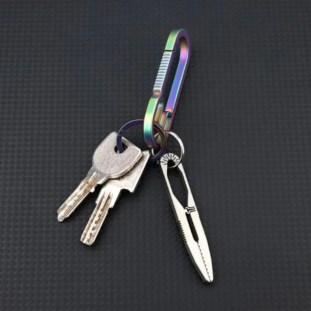 

Keychains Emergency Camping Tweezer Small Size Portable Titanium Alloy Tweezer CNC Machining Snap Lock Pocket Tool Camping
