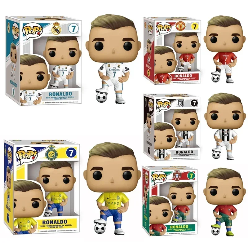 5PCS FUNKO POP Ronaldo #7 Real Madrid Riyadh Juventus Manchester United Vinly Figure Children Decoration Birthday Gifts