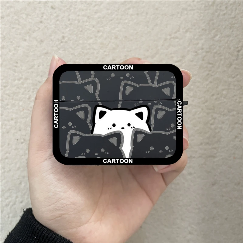 لطيف الكرتون القط زوجين حقيبة سماعة الاذن ل Airpods 4th 3rd 2 Pro 3 غطاء مقاوم للصدمات ل Airpod 2 3 1 ملحقات واقية قذيفة