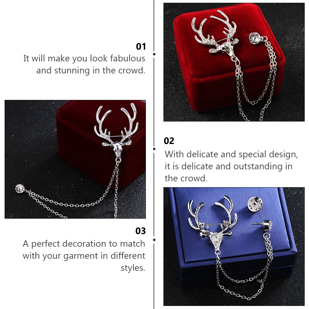

Christmas Brooch Elk Corsage Alloy Retro Breastpin Vintage Clothing Decoration Festival Decorative Corsage Stylish Brooch