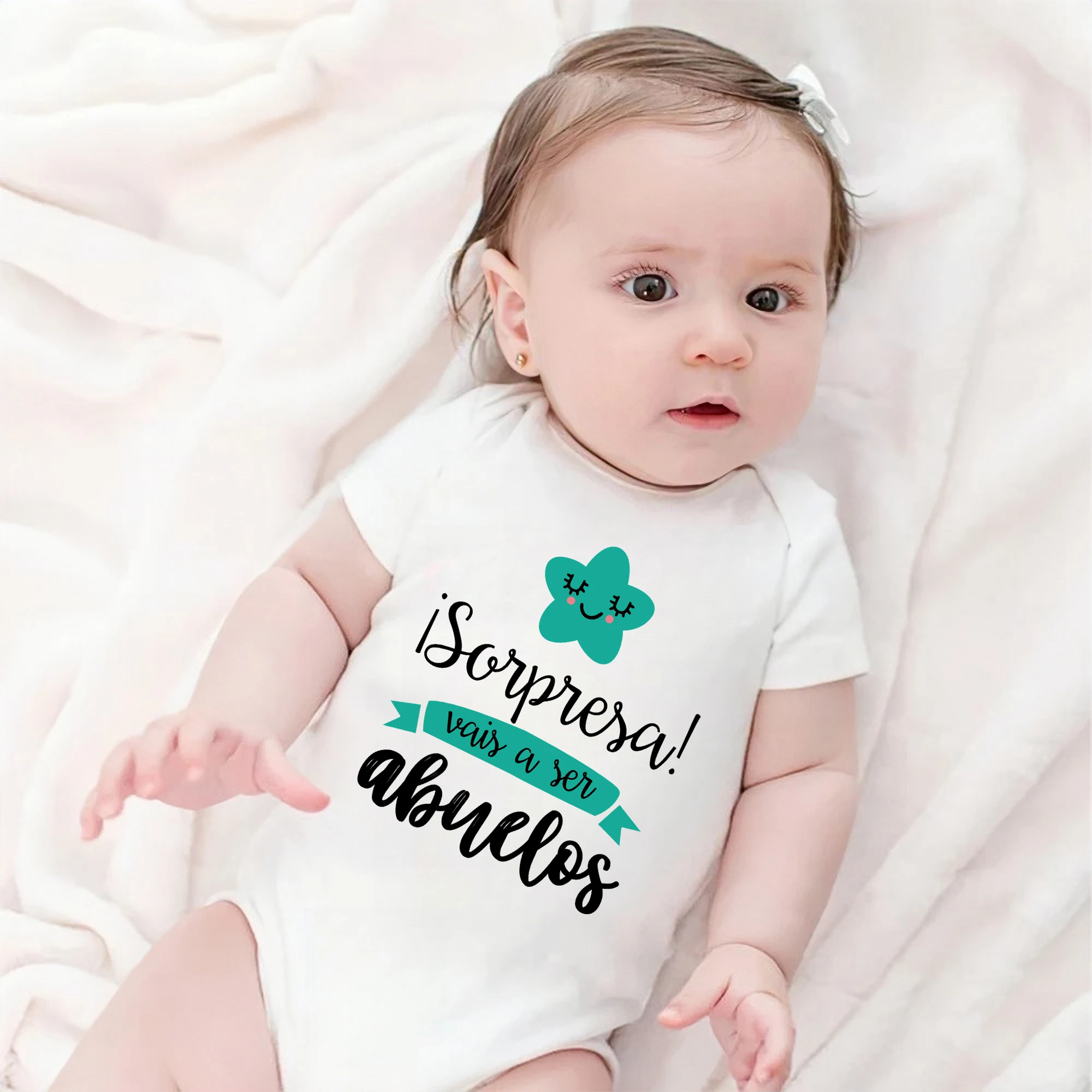 Surprise That You Will Become Grandparents Baby Romper Newborn Boy Girl Bodysuit Short Sleeve Jumpsuit Summer Infant Clothes