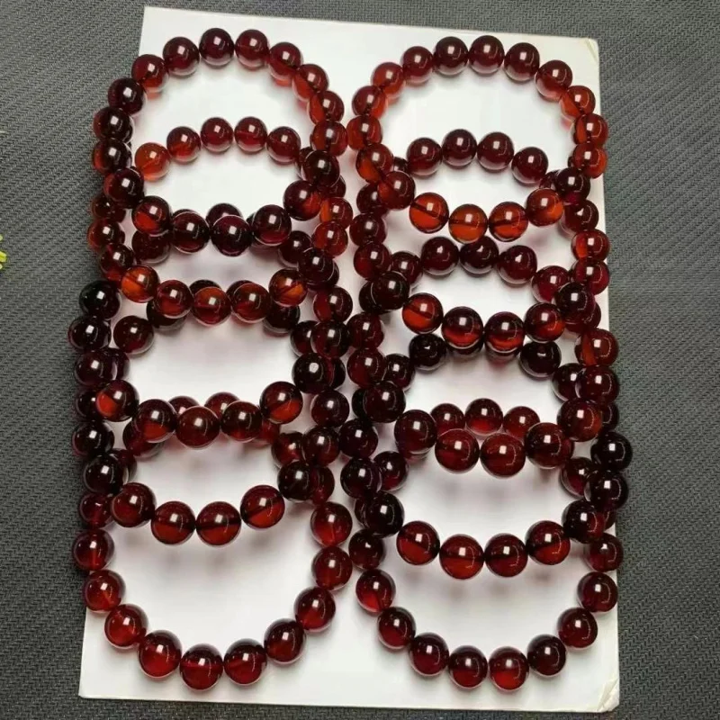 

Factory Direct Sales Natural Blood Amber Wine Red Artistic Retro Style Bracelet Necklace New Product