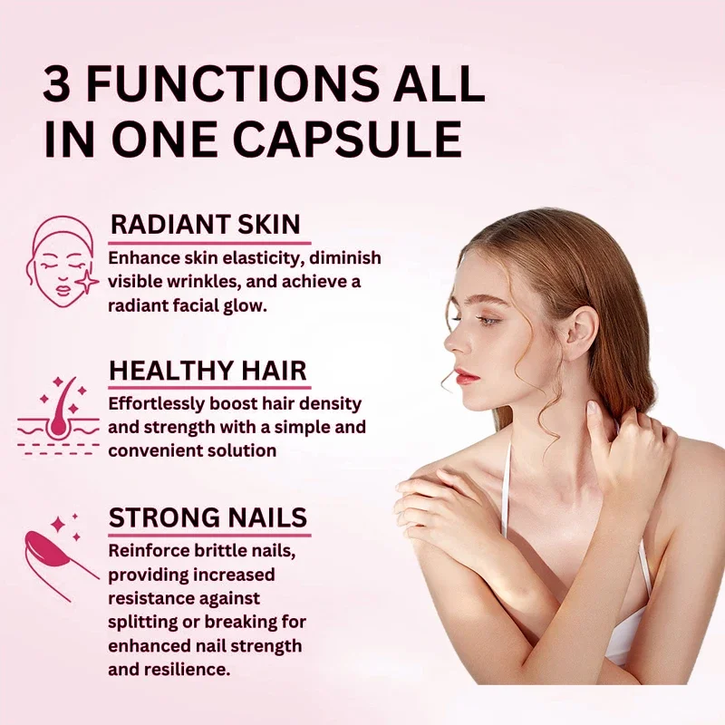 Super Collagen + Vitamin C Biotin Capsules, Hair Skin & Nail Health, Improves Skin, Promotes Hair Growth, Repairs Hair Follicles