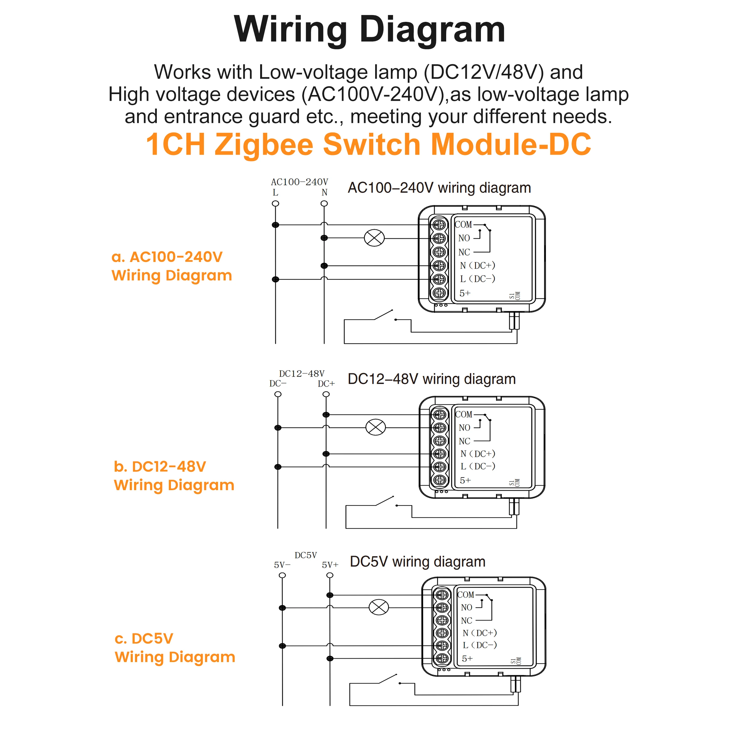 GIRIER Tuya ZigBee Dry Contact Module WiFi Switch Module DIY Breaker Relay Supports DC5V 12-48V AC100-240V Work Alexa Hey Google
