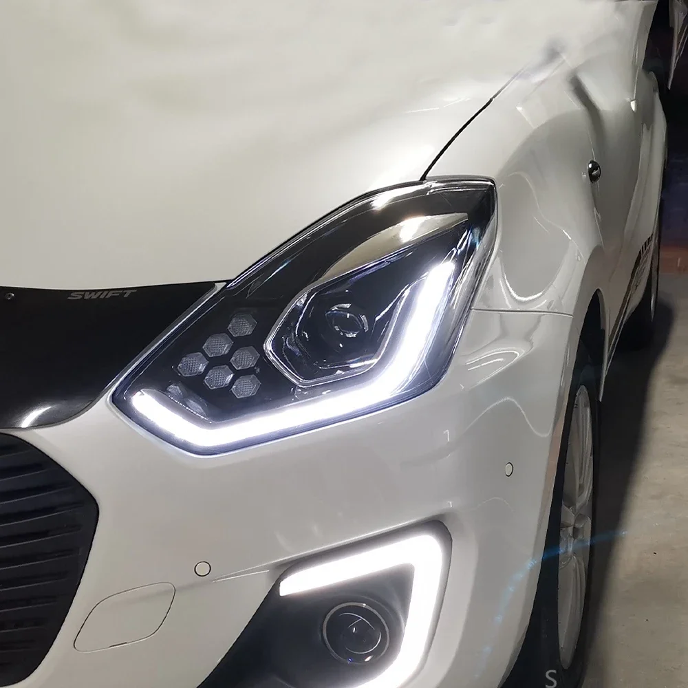 

Высококачественные автомобильные передние фонари для Suzuki Swift 2017-2023, светодиодные автомобильные фары в сборе, обновленный бифокальный объектив проектора, аксессуары