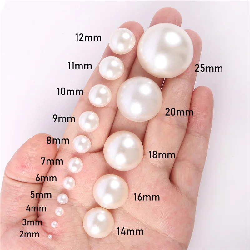 500pcs 2 3 4 5 6 8 10 mm Imitation Pearl Cabochon Beads Accessories Half Ball Cameo Beads For Bracelet Necklace Jewelry Making