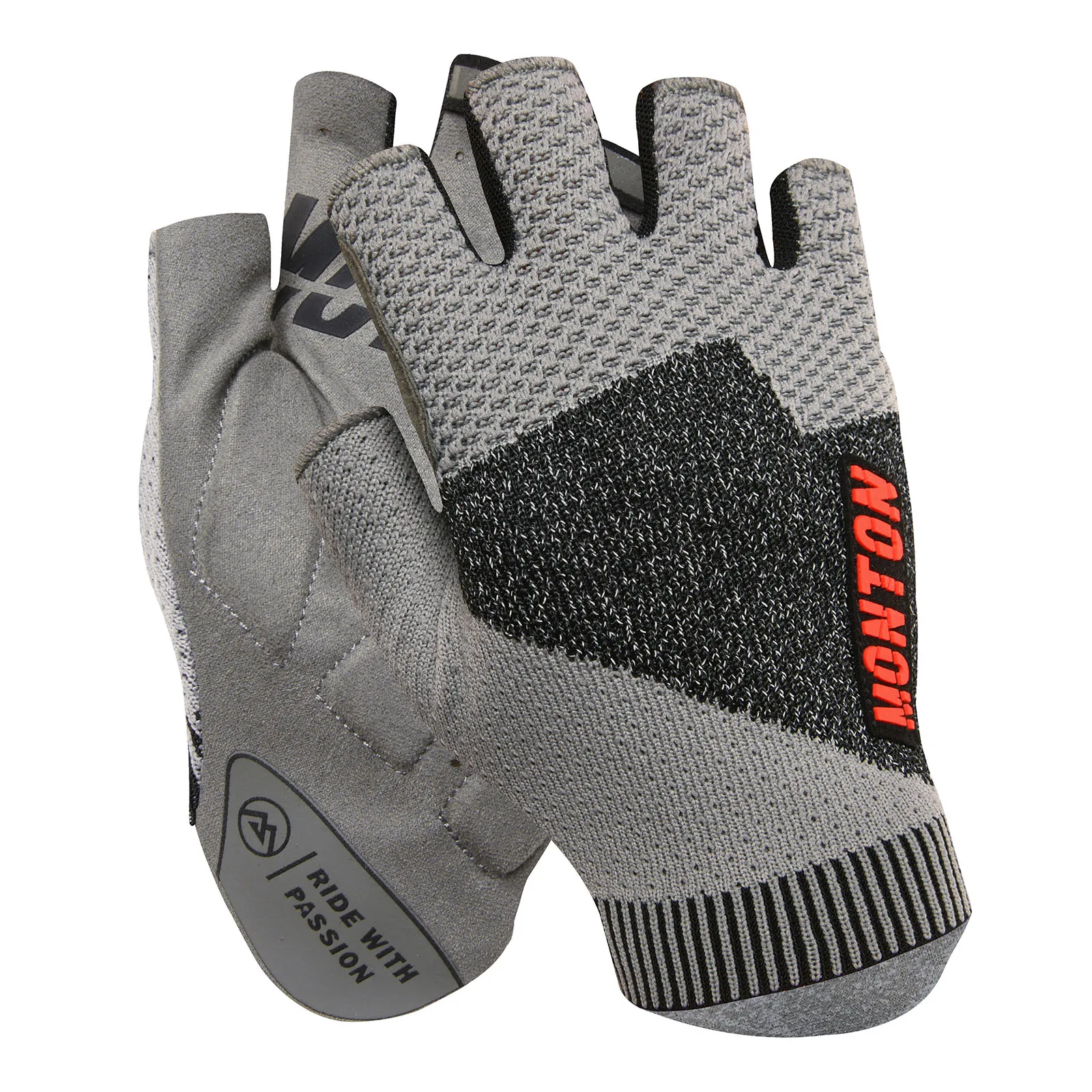 

Bicycle gloves half finger gray wholesale custom men's road bicycle gloves fingerless thickened knitted half finger