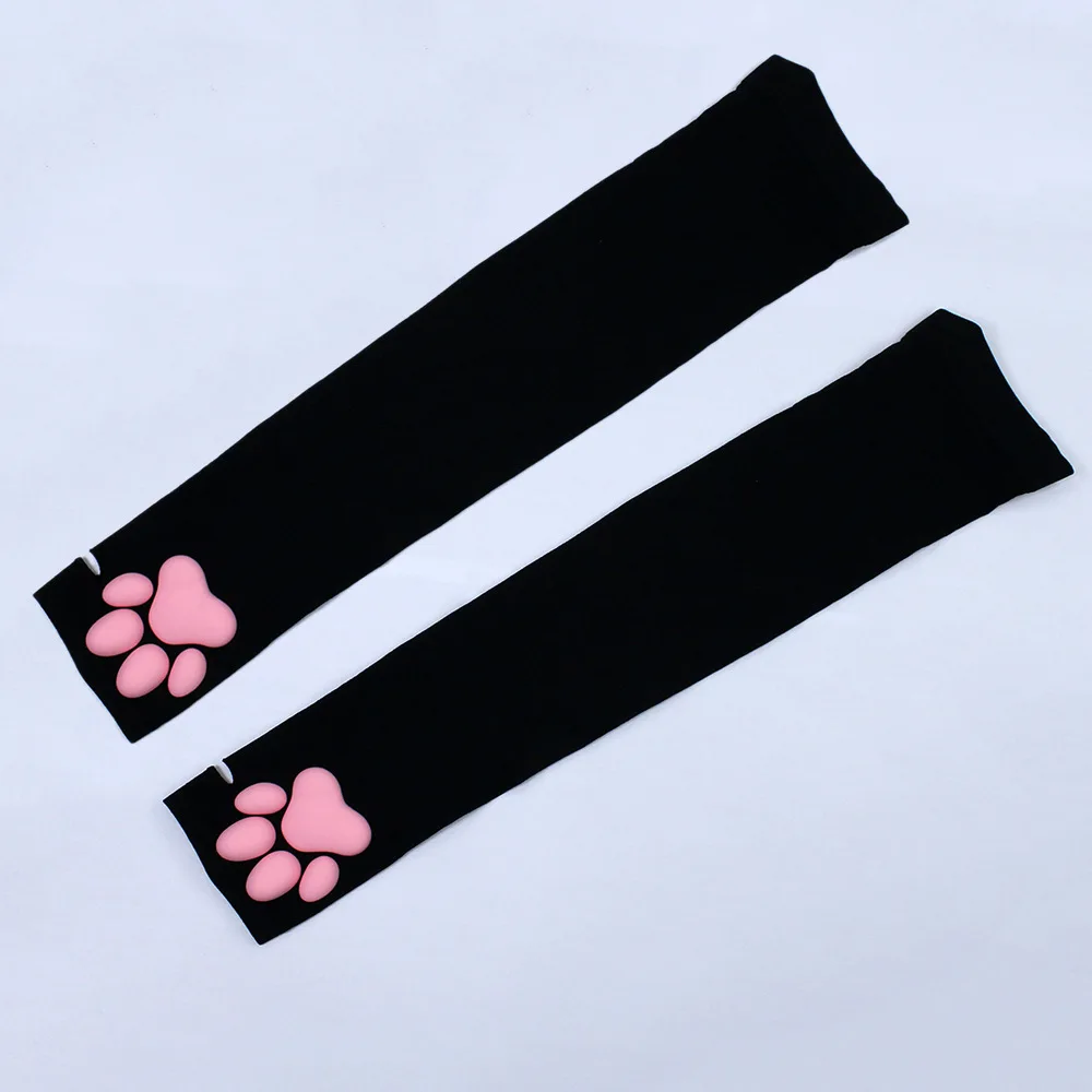 1 para rękawiczek z rękawiczkami Cute Cat Paw, Kawaii Cat Cosplay Kawaii Soft 3D Toes Beans Fingerless Cat Claw Paws Pad Sleeve