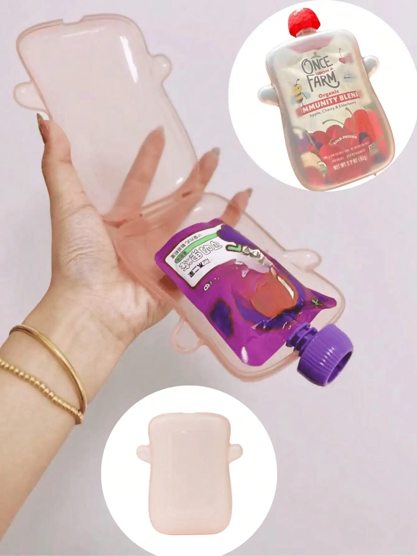 

Anti-Squeeze Fruit Puree Box and Suction Bag, a Tool to Assist in Feeding Complementary Foods to Babies Without Staining Hands, Fruit Puree Storage Box